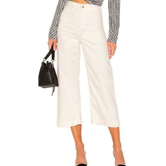 Free People Denim - FREE PEOPLE Patti Crop Cotton Pants Ivory NWT 24